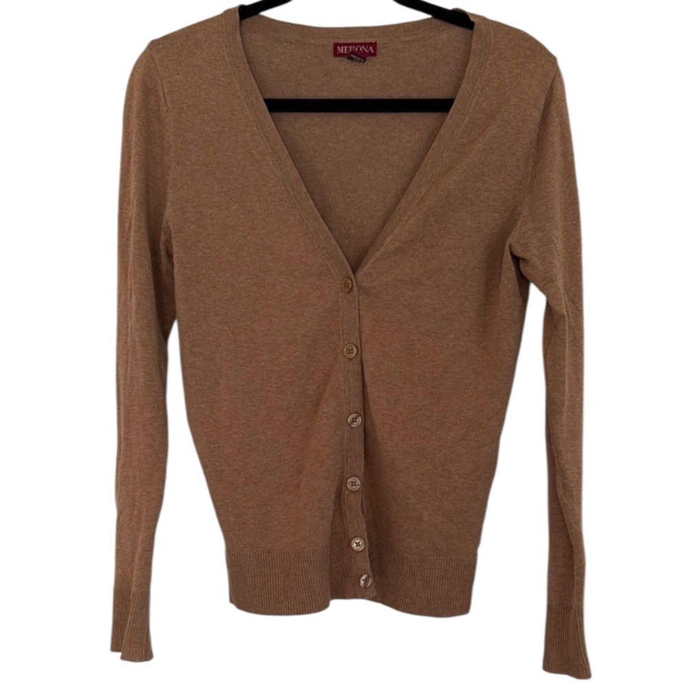🌻 Merona Light Brown Lightweight Button Front Cardigan
